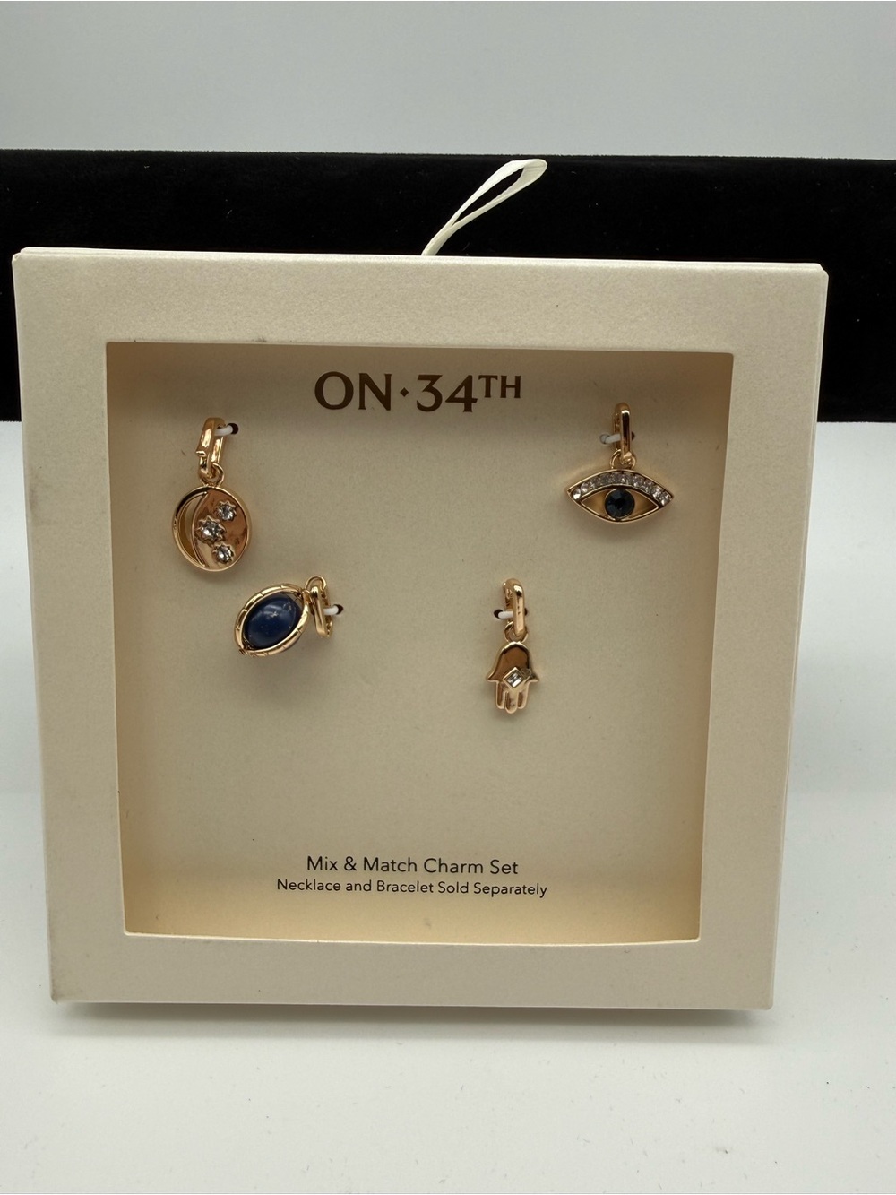 ON·34TH Gold Charm Set with Blue Accents